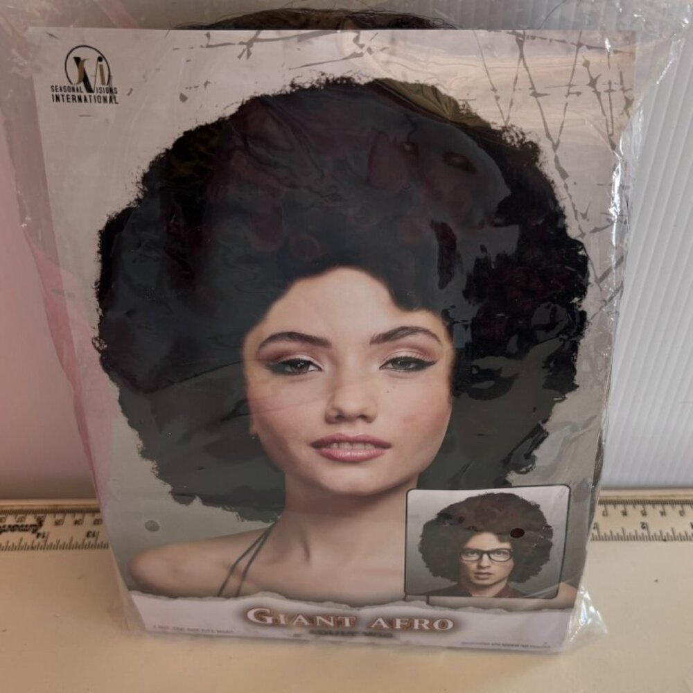 Afro Diva Black Wig Halloween Costume Accessory Curly 70's Adult Teen 14+